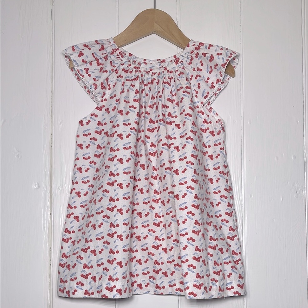 ZUCCINI EUC 100% Cotton Cherry Print Blouse Tunic Dress